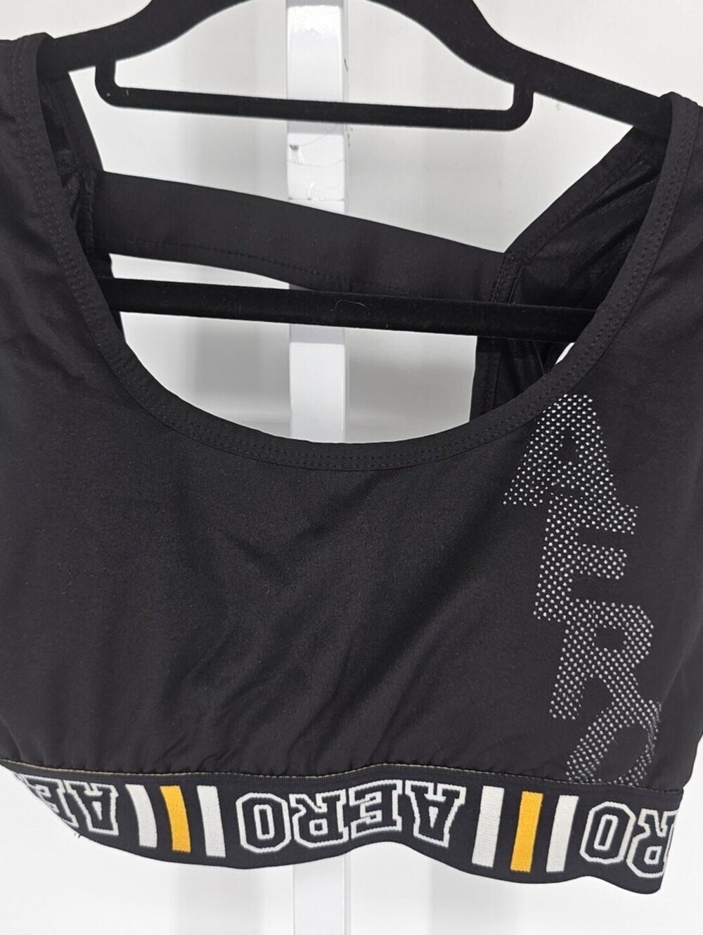 Vintage Y2K Aeropostale Womens Sz L Athletic Sports Bra Black
